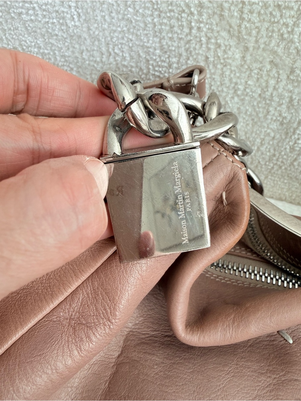 Maison Margiela Chain Shoulder Bag Brown Leather $2375 Retail Authentic - Picture 11 of 15